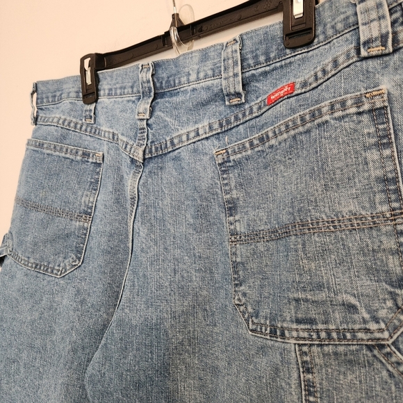 Vintage Wrangler Premium Relaxed CARPENTER Denim Jorts - Size 38 🔥 Jean Shorts - Picture 5 of 8